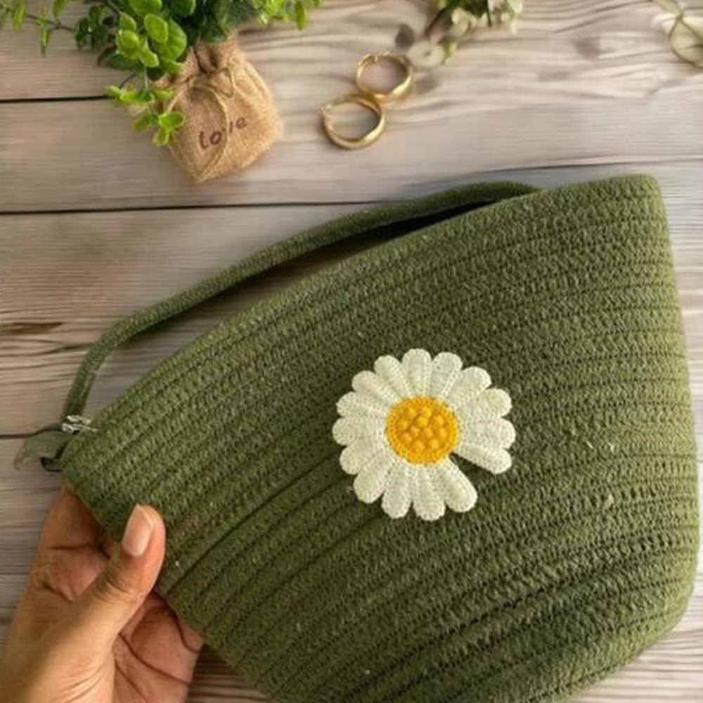 RSINC Attractive Hand Bag | Summer Bag | Cross Body Bag |Kauna Bag | Wovan Bag | Jute Bag | Handmade Bag | Slingbag for Girls | Green Green Jute Bag