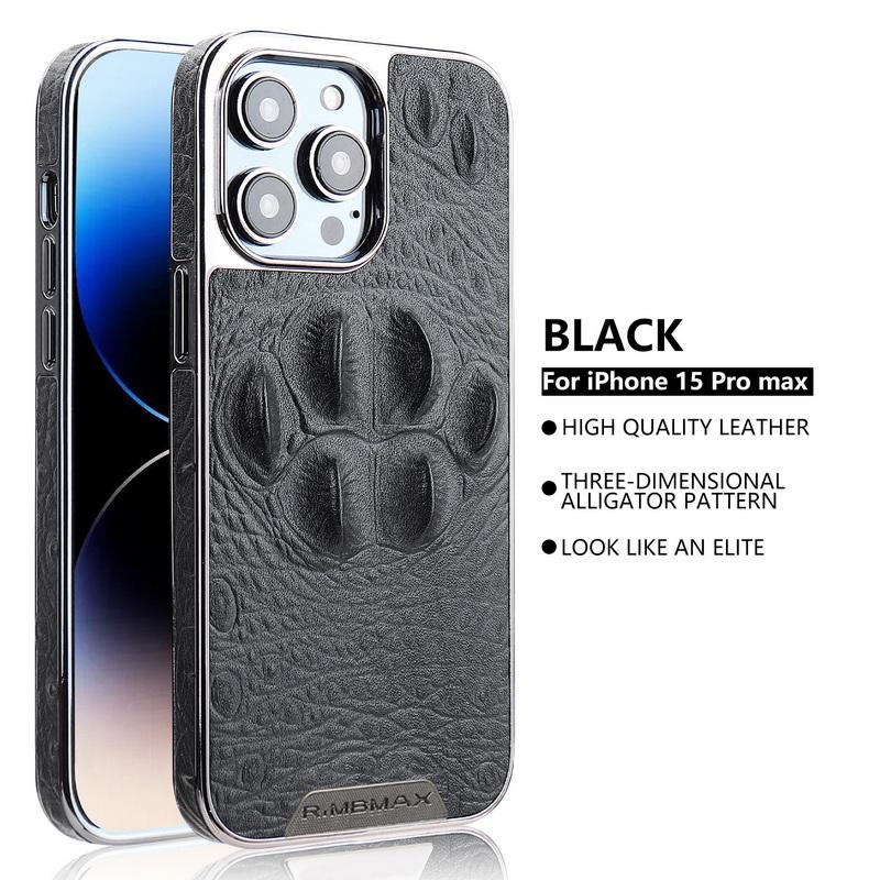 

Роскошный кожаный чехол для iPhone 16 Plus 15 14 13 12 Pro Max, ударопрочный однотонный гибридный мягкий чехол для телефона из ТПУ iPhone 16 Pro Max чёрный