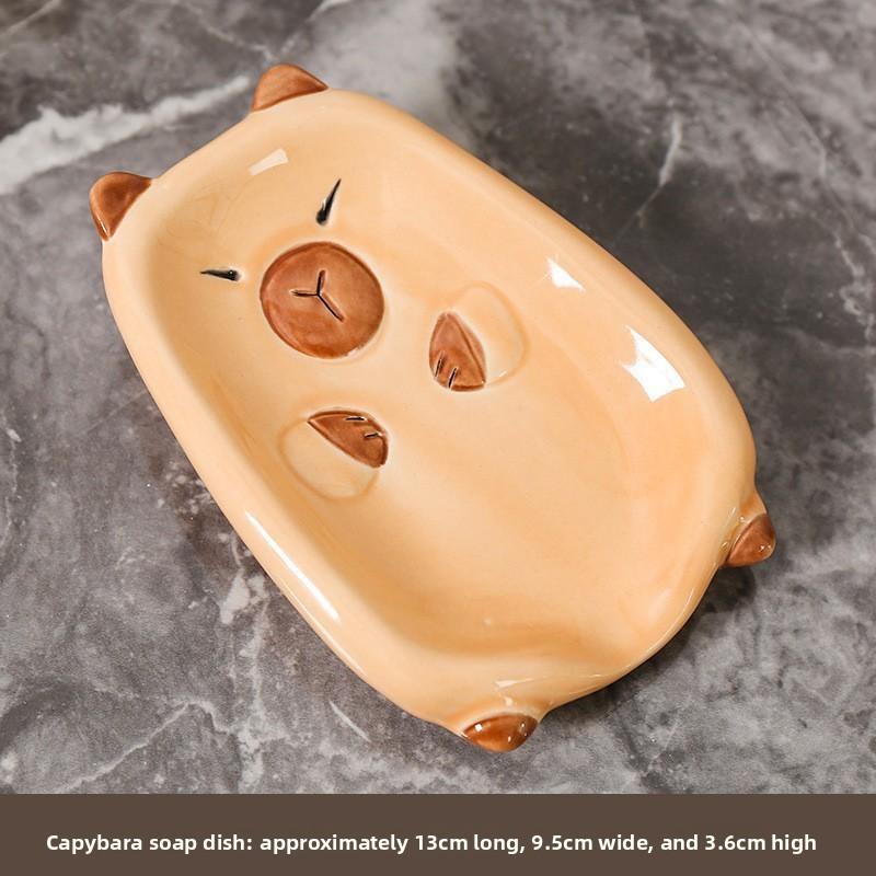 Ceramic soap box creative cute bathroom household soap dish holder anti-water sink soap box