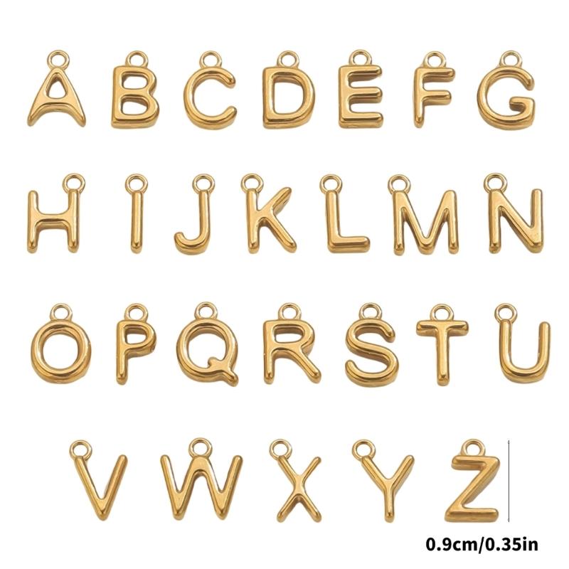 26 Piece Miniature Letter Charms With Vacuum Plating For Custom Jewelry Design Allergy Resistant Metal Accessories