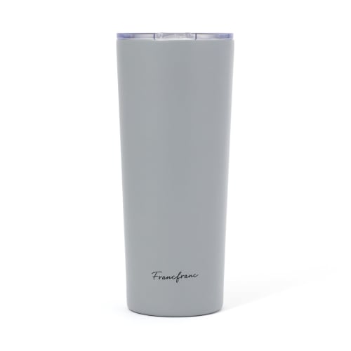 Francfranc Stainless Steel Tumbler with Lid, 650ml, Gray, Double-Layer Vacuum-Resistant, Insulated for Hot or Cold Drinks, Perfect for the Office or a