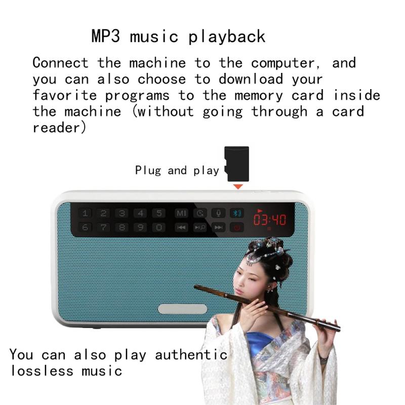 Portable 6W Stereo Bluetooth-compatible Speakers FM Radio Speaker TF Card USB Music Player