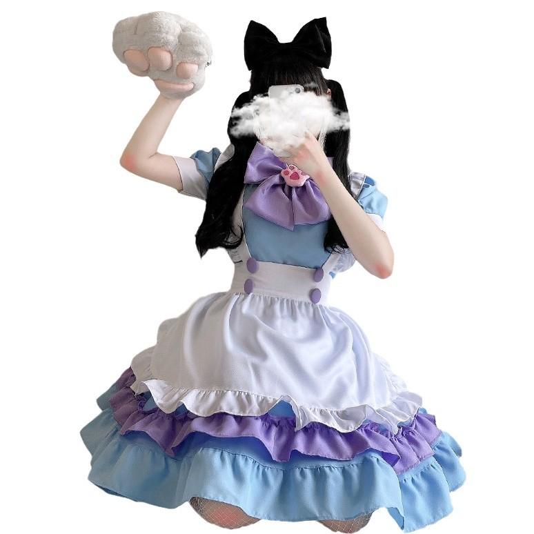 Japanese Soft Girl Cosplay Costume Maid Costume Bow Maid Costume Lolita Alice Cos Costume Dress