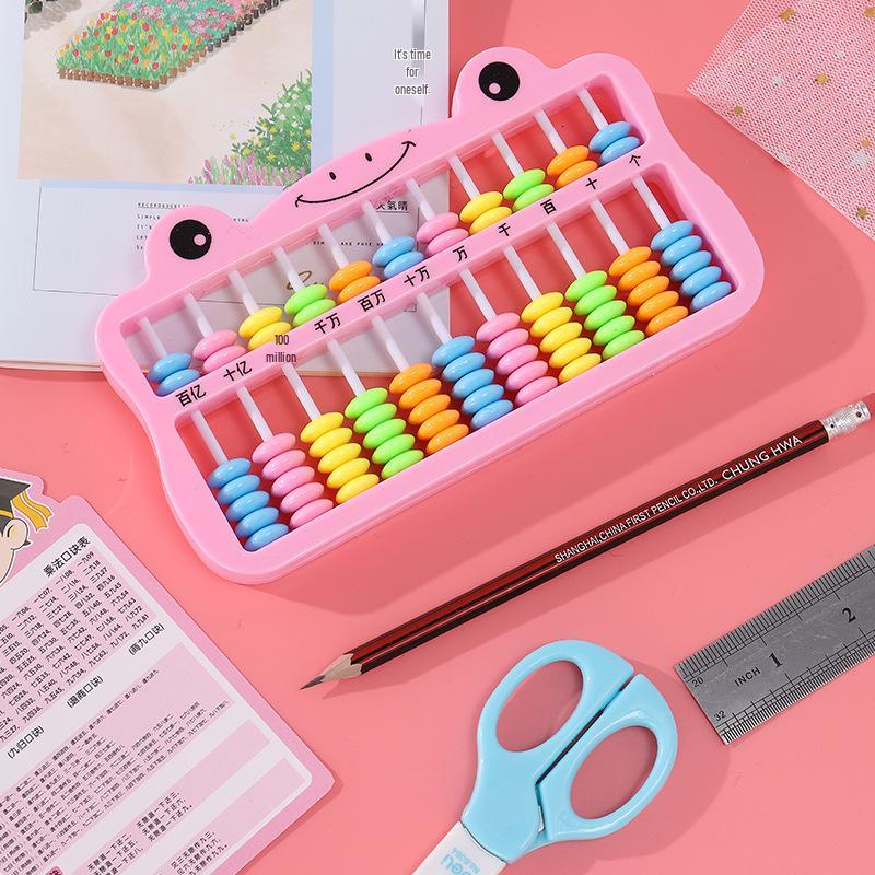 Children's Cartoon Abacus: 11 Rods, 7 Beads, Colorful Math Teaching Aid for Elementary Students