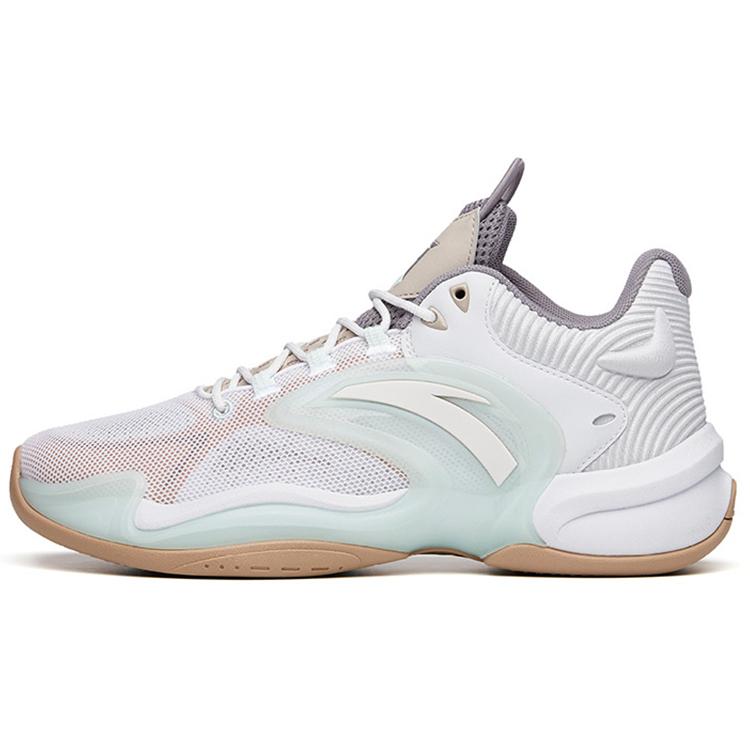 New Anta Hear Wave 3 Cushioned Slip Resistant Low Top Basketball Shoes Men's Gray White 112131608-5