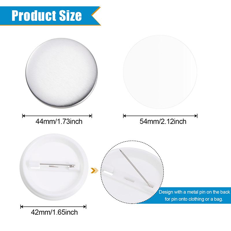 120/200/500 Sets Blank Badge Pin Button Maker Parts Material Supplies 25mm 32mm 37mm 44mm 50mm 58mm 75mm DIY Buttons Making