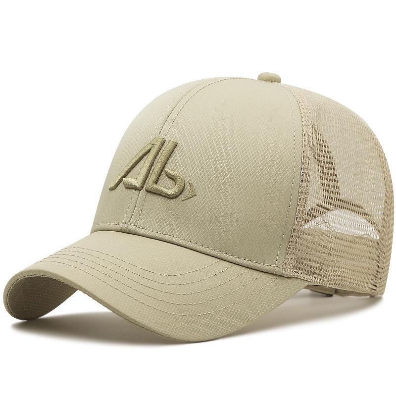 Big Head Hat Baseball Cap Men's Hat Half Mesh Hard Top Quick Drying Breathable Sun Cap Cap