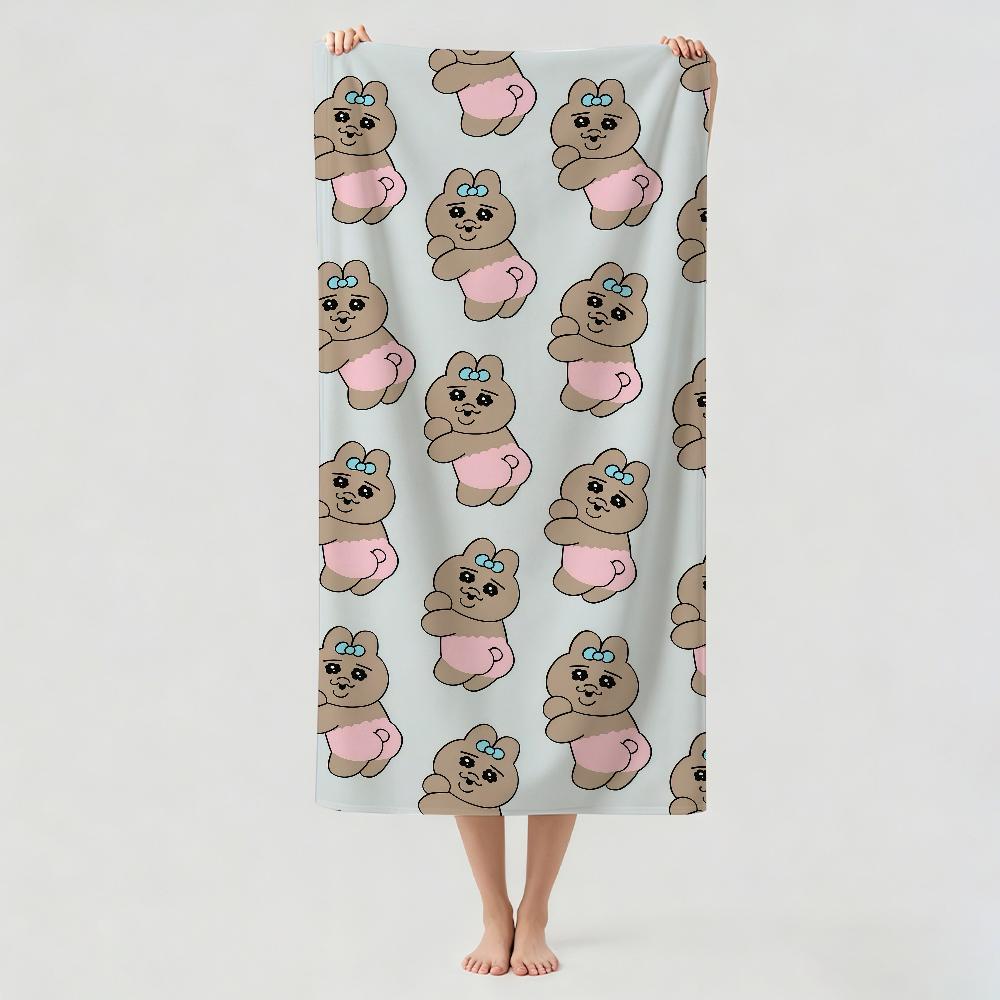 Cartoon cute O-Opanchu U-Usagi Towel Drying Bath Towel Applicable To Light Swimming Camping Yoga Beach Out