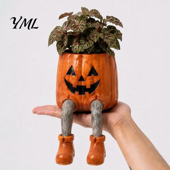 Resin Succulent Planter 2Pcs Whimsical Hanging Leg Planter, Dangling Sitting Flower Pot for Halloween Party Table Centerpiece Succulents, Funny