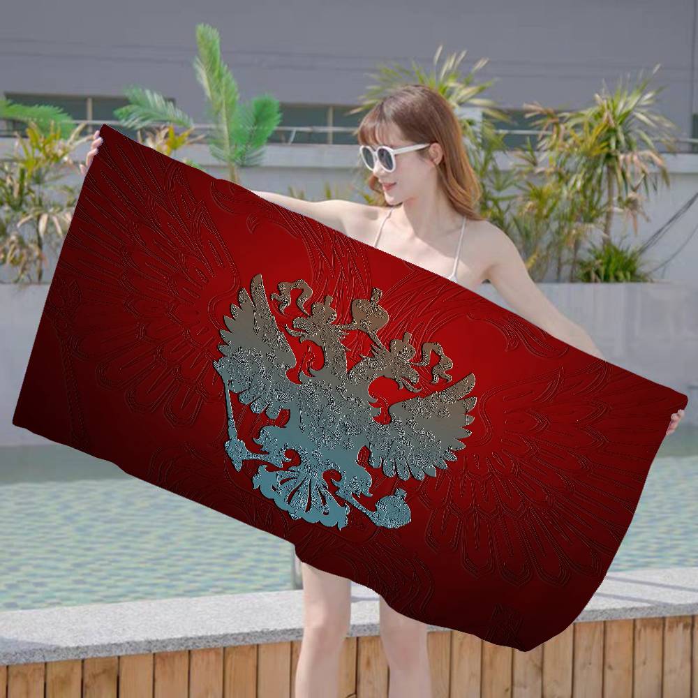 R-Russia Flag Microfiber Blanket Quick Drying Beach Towels Oversized Printing Super Absorbent Pool Towel Blanket