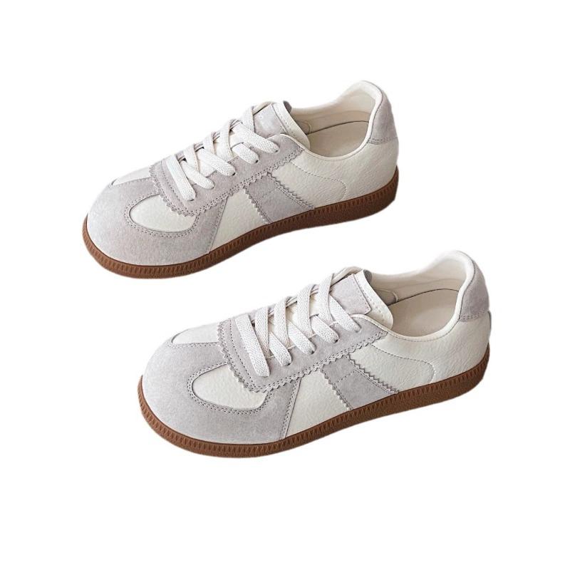 Thick-soled big-head retro women's shoes New sports and leisure shoes Round head lace-up board shoes
