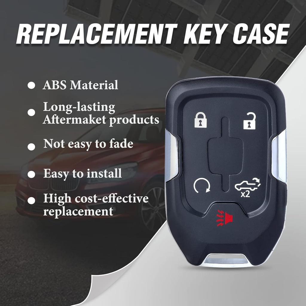 Car Key Fob Shell Case Housing Replacement for GMC Sierra 2019 2020 2021 for Chevy Silverado 2019 2020 HYQ1EA HYQ1ES 5 Buttons,Just a Key Shell