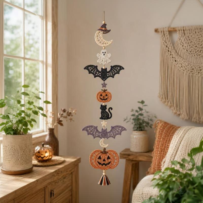 Diy Crochet Kit For Beginners Complete Yarn Set Handmade Animal Hanging Decoration Wall Window Ornament Home Halloween Craft