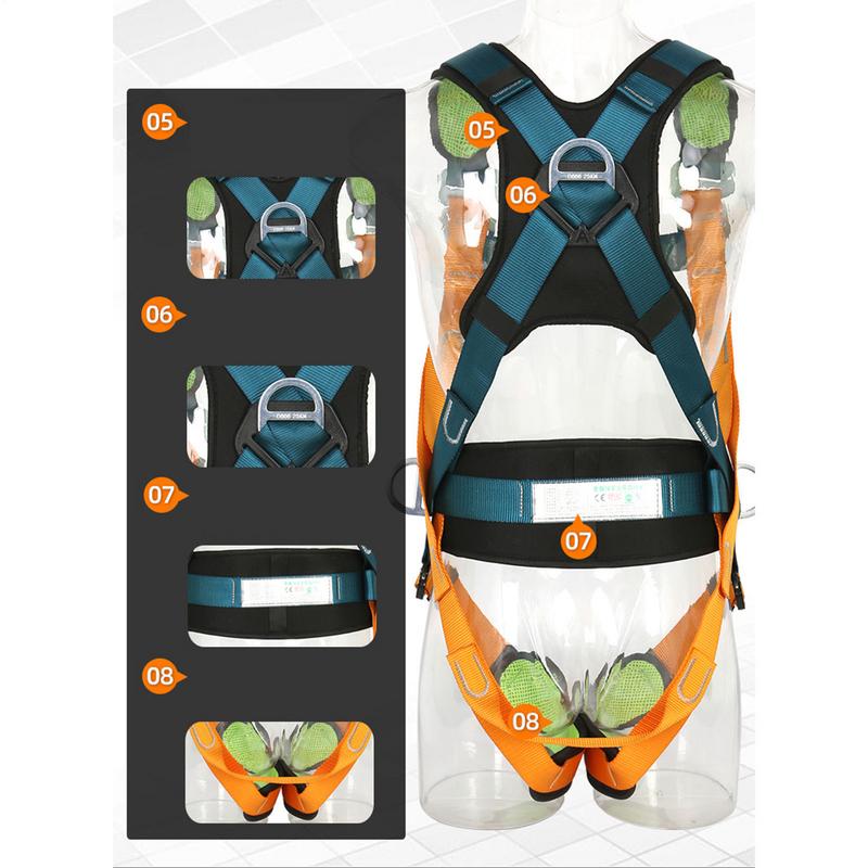 Five-point High Altitude Work Safety Harness Full Body Safety Belt Rope Outdoor Climbing Electrician Protection Safety Belt China Mainland