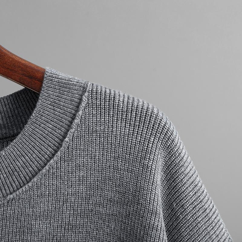 Frauen Herbst Winter Pullover Pullover Oansatz Volle Hülse Lose Oversize Strickwaren Dicke Einfarbig