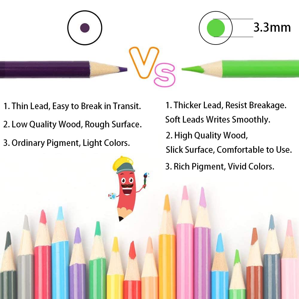 Feela Metallic Coloré pour Coloriage Adulte Comprend un Crayon et avec Rangement Cadeau pour Comprend une Liste de Couleurs Crayons, à Base d'Huile, Ensemble de 152 Couleurs, Couleurs,
