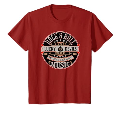 Rockabilly Music Lucky Devil Retro Vintage 1950s Rock and Roll T-Shirt