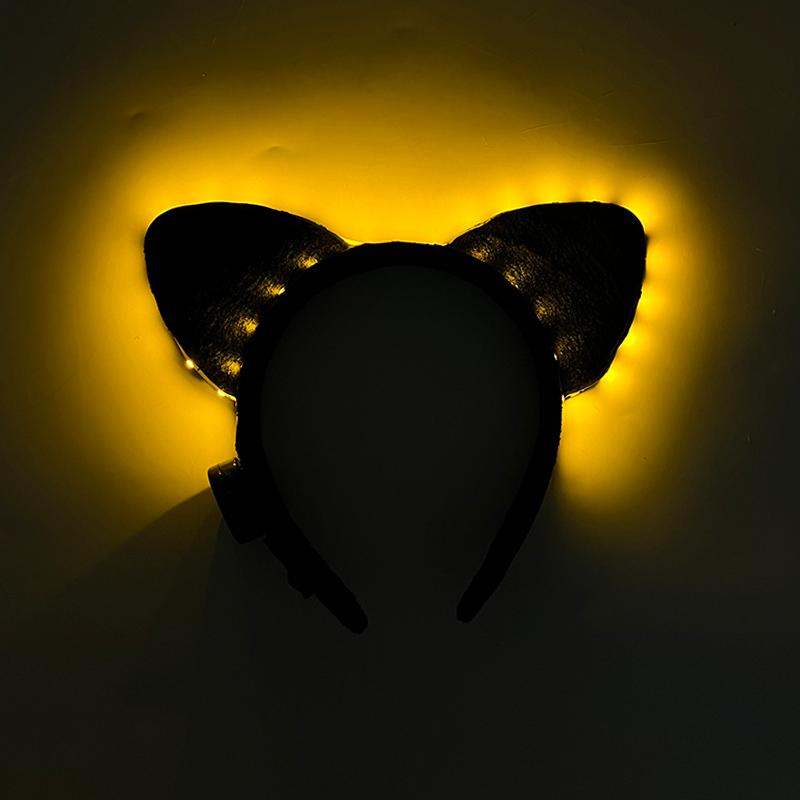 Luminous Cat Ears Headband LED Hair Band Kawaii Hair Accessories for Women Glowing Headband Birthday Christmas Party Supplies