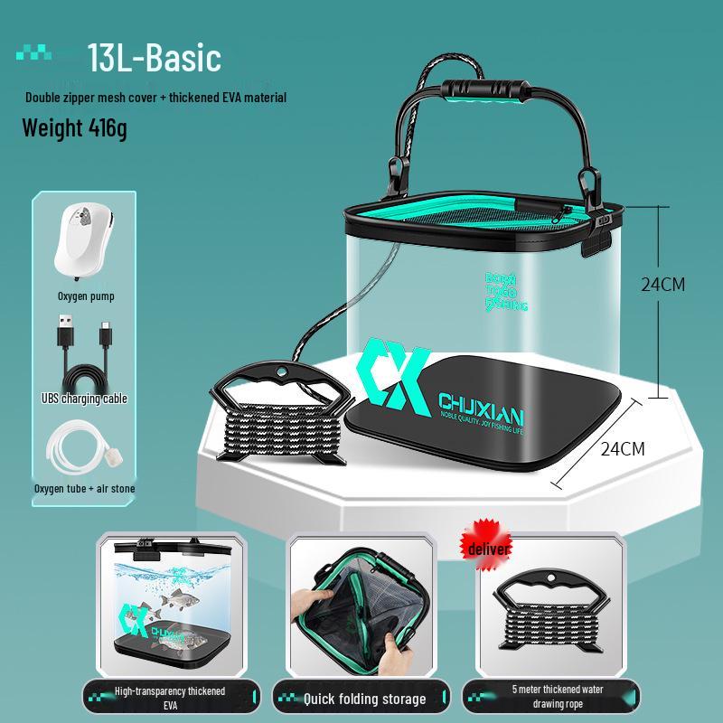 

Складное прозрачное ведро для живой рыбы с держателем для приманок для рыбалки на открытом воздухе Other