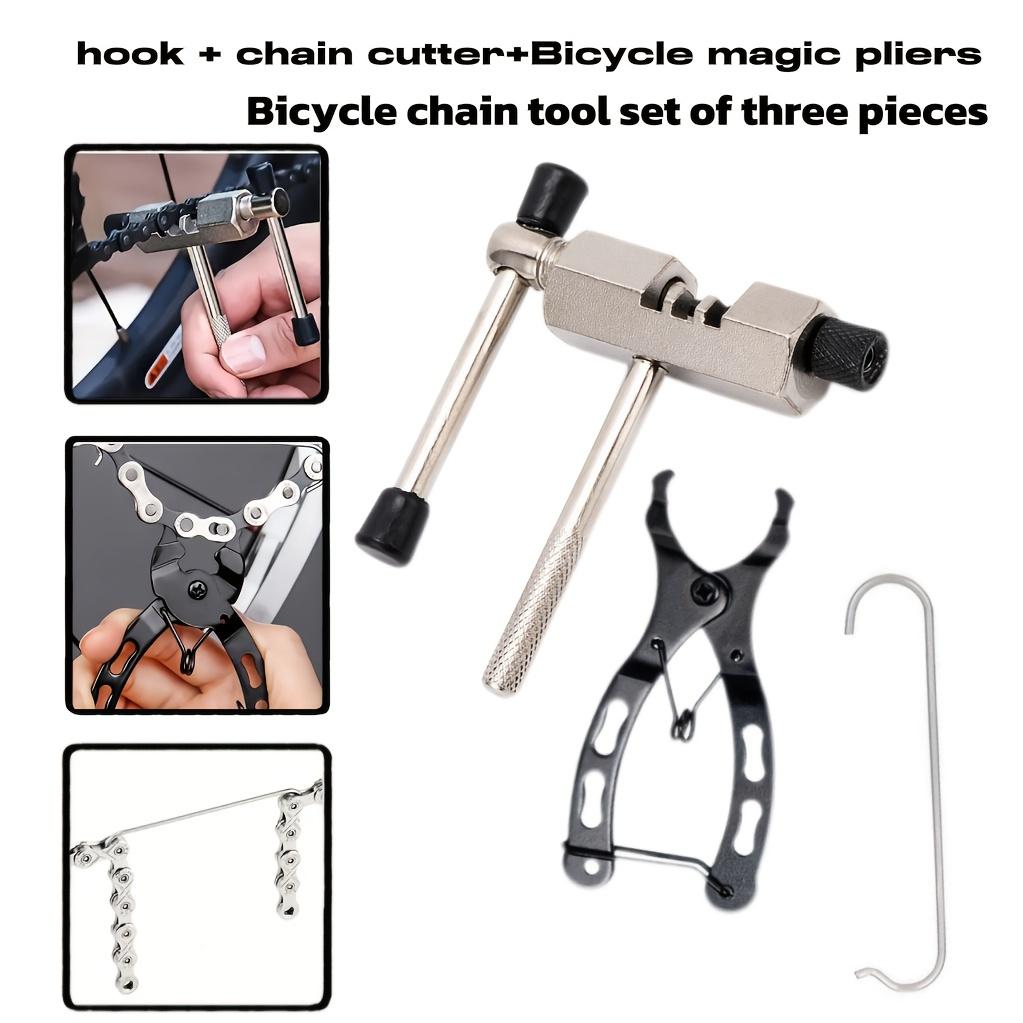 3pcs Heavy-Duty Bicycle Chain Tool Set with Chain Cutter, Joint Pliers Chain Hook for Chain Maintenance, Compatible with Road, Mountain, BMX, Folding