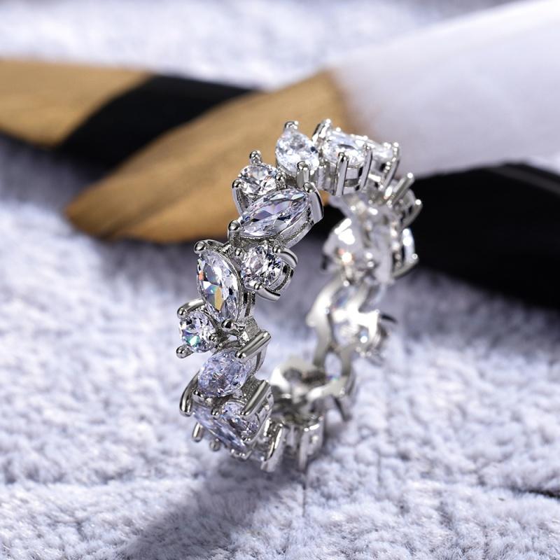 

CAOSHI Bridal Weddig Bands Rings with Dazzling Zirconia Delicate Design Copper Color Rings for Women Fashion Accessories Zircon 10