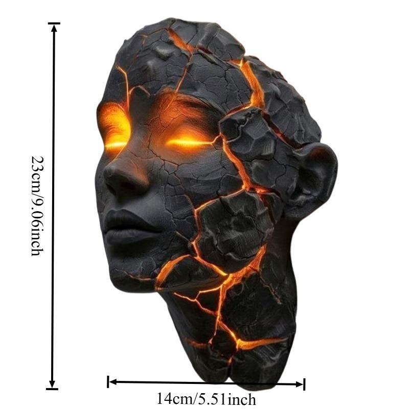 

Cracked Soul Wall Light Home Decor Resin Crafts Wall Lamp Halloween Decorations Night Light Using Batteries