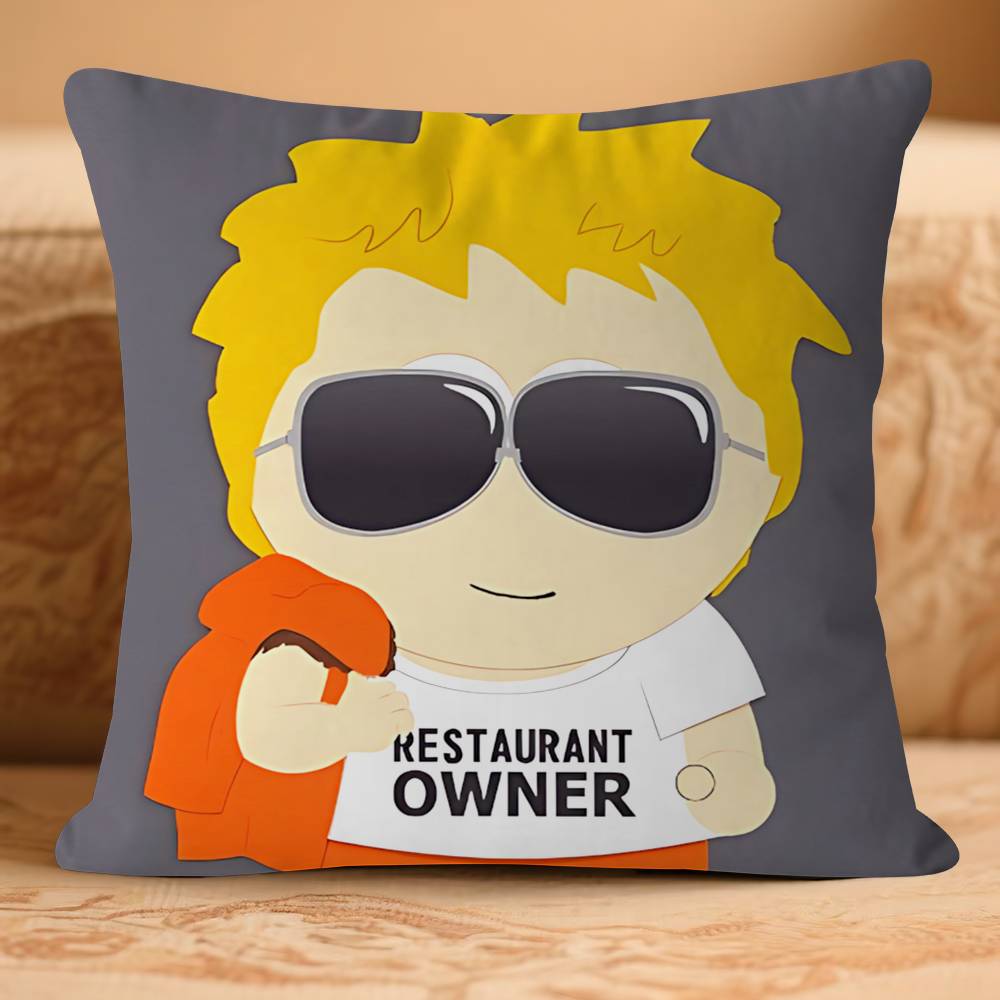 

Мультяшная наволочка S-SouthparkS, съемный моющийся чехол для подушки – Мягкий лен для любого сезона 16x16Inch