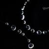 Clear Waterdrop Jewelry Artificial Crystal Glass Round Bead Necklace Tassel Earring Teardrop Beaded Bracelet for Wedding Party
