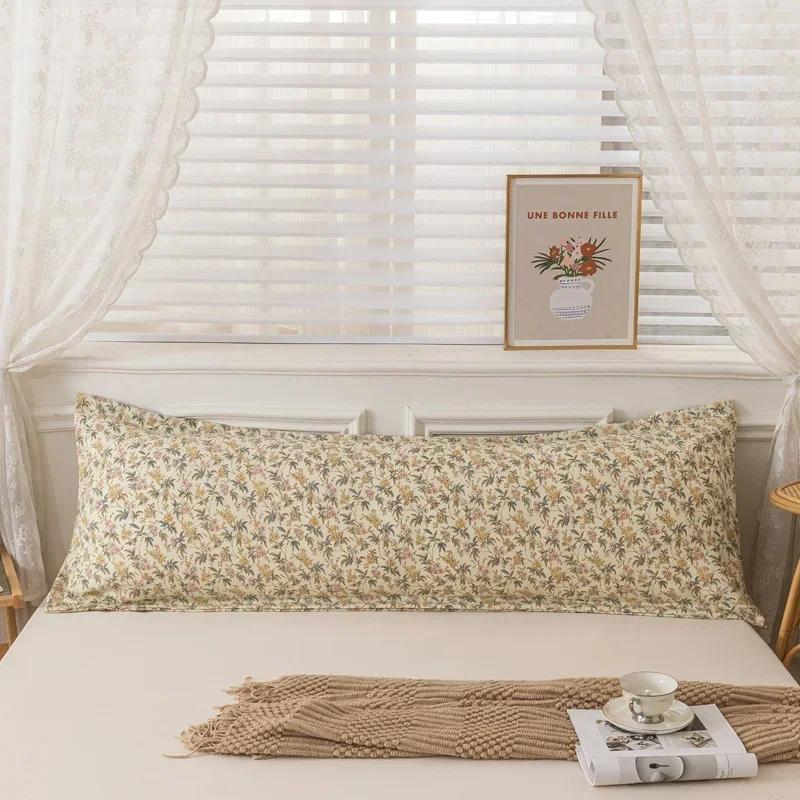 

Новая удобная длинная наволочка из мягкого хлопка, двойные длинные наволочки с принтами и однотонными цветами для украшения дома 120/150/180 см, 1 шт. 48x120cm