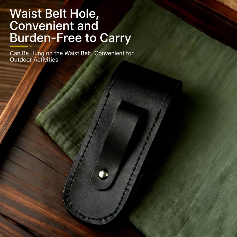 Handcrafted Leather Cutter Sheath Cutter Holder For Compacts Fixed Blade Outdoor Hand Stitched Water Resistant Design