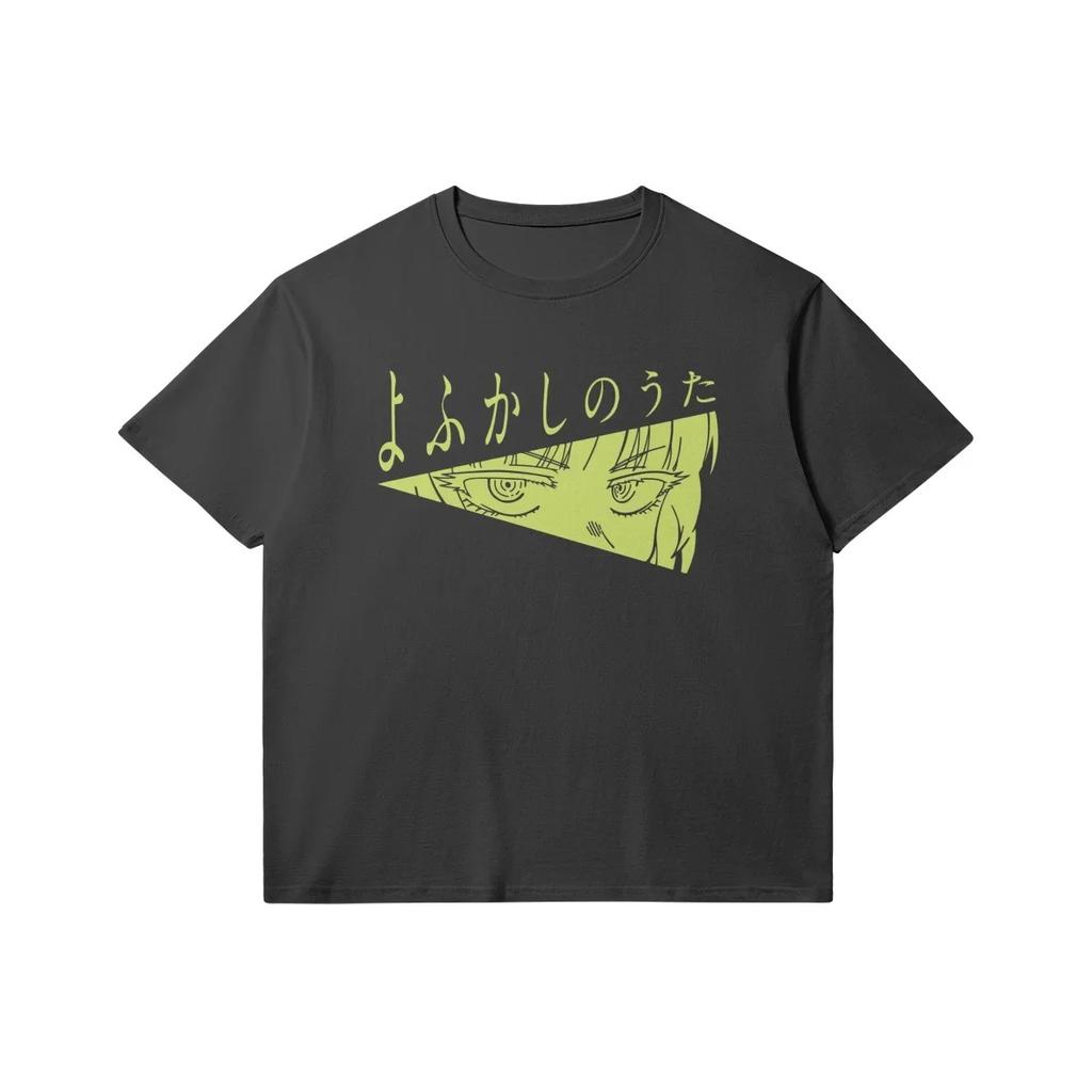 Camiseta Gráfica de Line Art Bicolor "Noche y Día" de Chica Anime Genial | Ropa Urbana Cyberpunk Y2K Camiseta para Fan de Anime