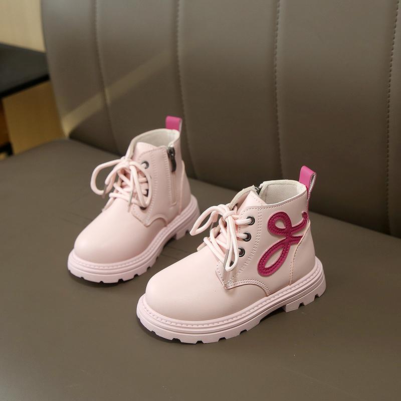 

Девочки Ботильоны Милая Боковая Молния Детские Короткие Ботинки Принцесса Стиль 2025 Осень Зима Детская Мода Кожаные Ботинки Нескользящие 21 розовый