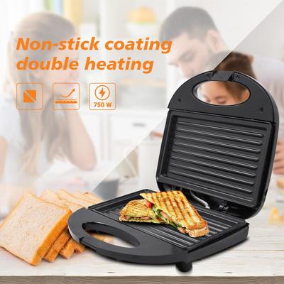 Máquina de Sanduíche Elétrica Doméstica 750W Multifuncional para Café da Manhã Cozinha Aquecimento Dupla Face Máquina de Bife