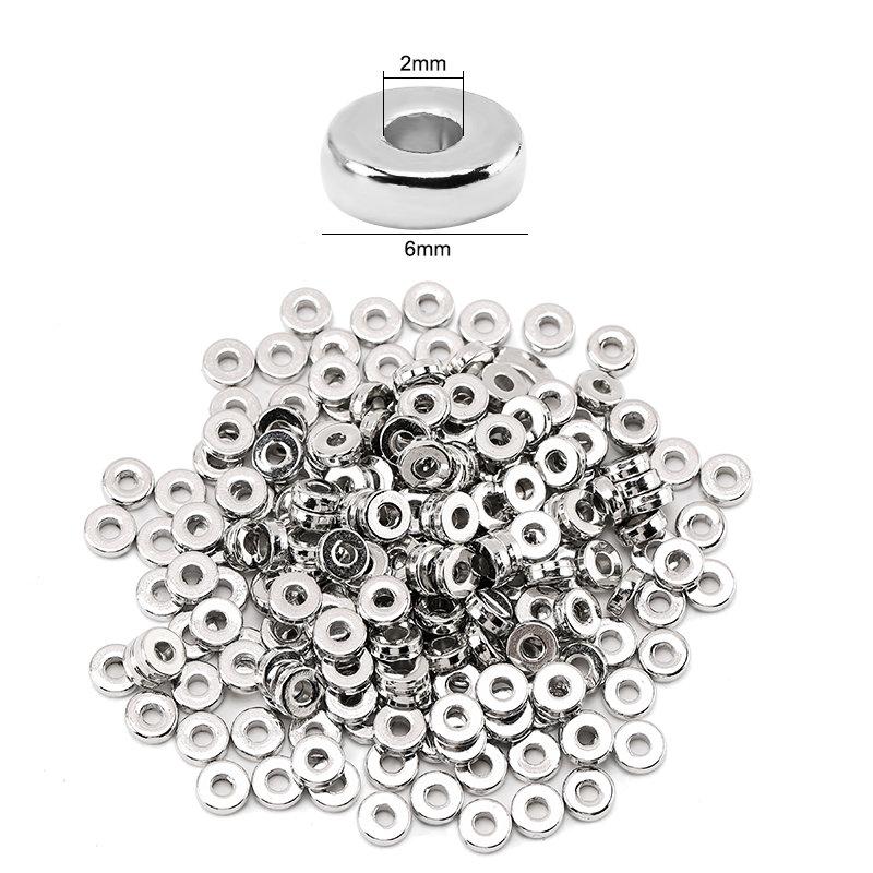 200 Pieces Flat Round Disc Spacer Beads CCB Cube Loose Spacer Beads For Bracelet Necklace Making Jewely Craft DIY 7Colors