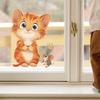 Cartoon Cat and Mouse Wall Sticker for Bedroom Living Room Background Decor Removable Self-Adhesive Decal
