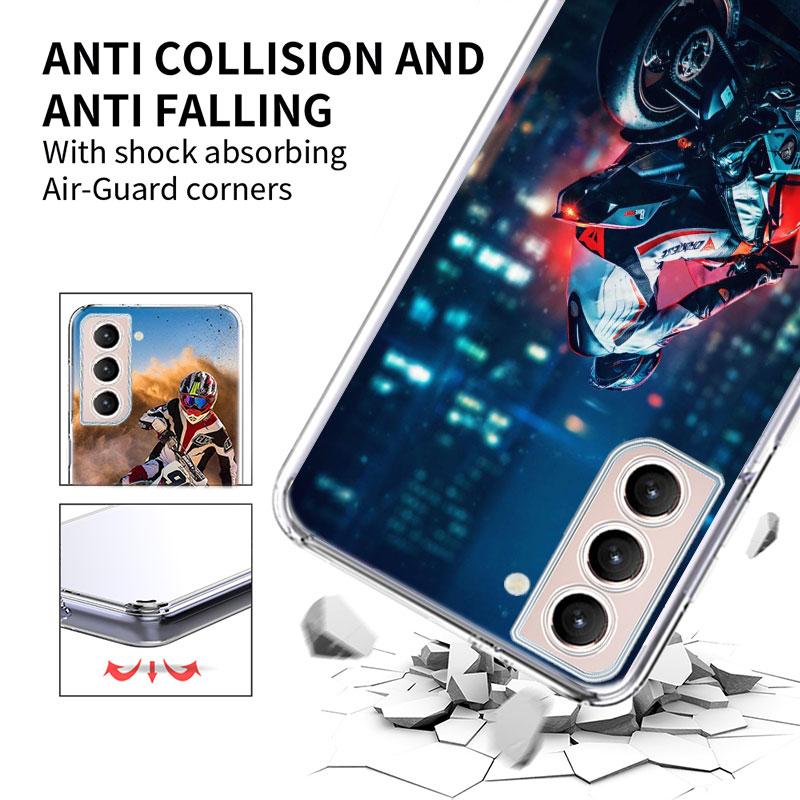 Moto Cross Motorcycle Sports Phone Case For Galaxy A14 A24 A34 A54 Samsung A02S A12 A22 A32 A42 A52 A72 A13 A33 A53 5G A03 A03S