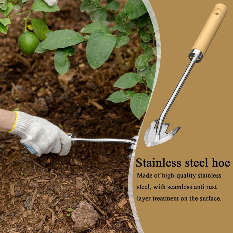 Stainless Steel Puller Tool Grass Removal Double-Edged Digging Gear Heavy-Duty Solution for Lawn Yard Backyard