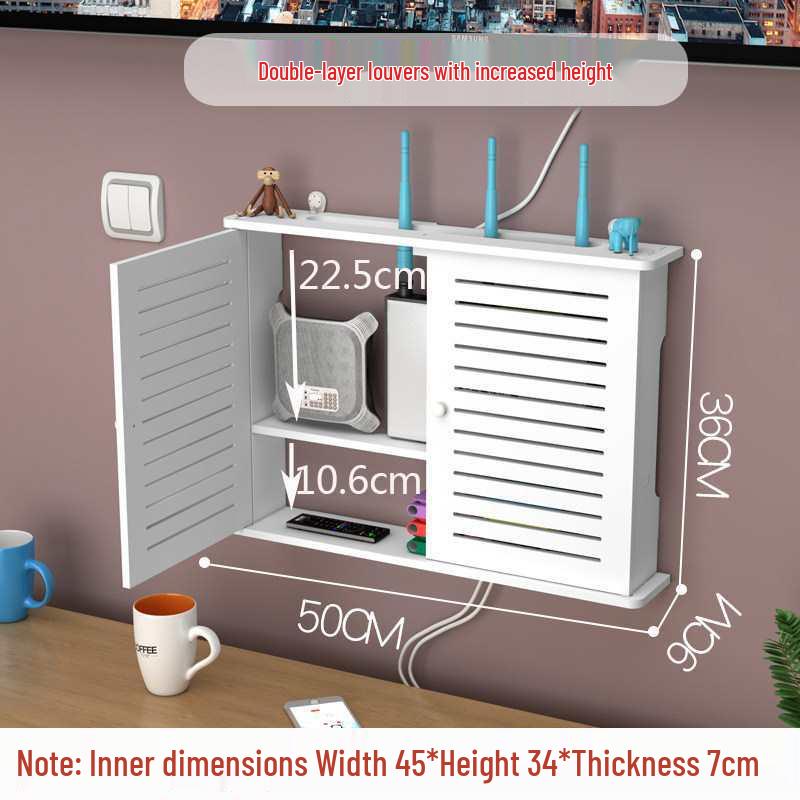 Wall-Mounted No-Drill WiFi Router and TV Set-Top Box Shelf for Living Room/Bedroom