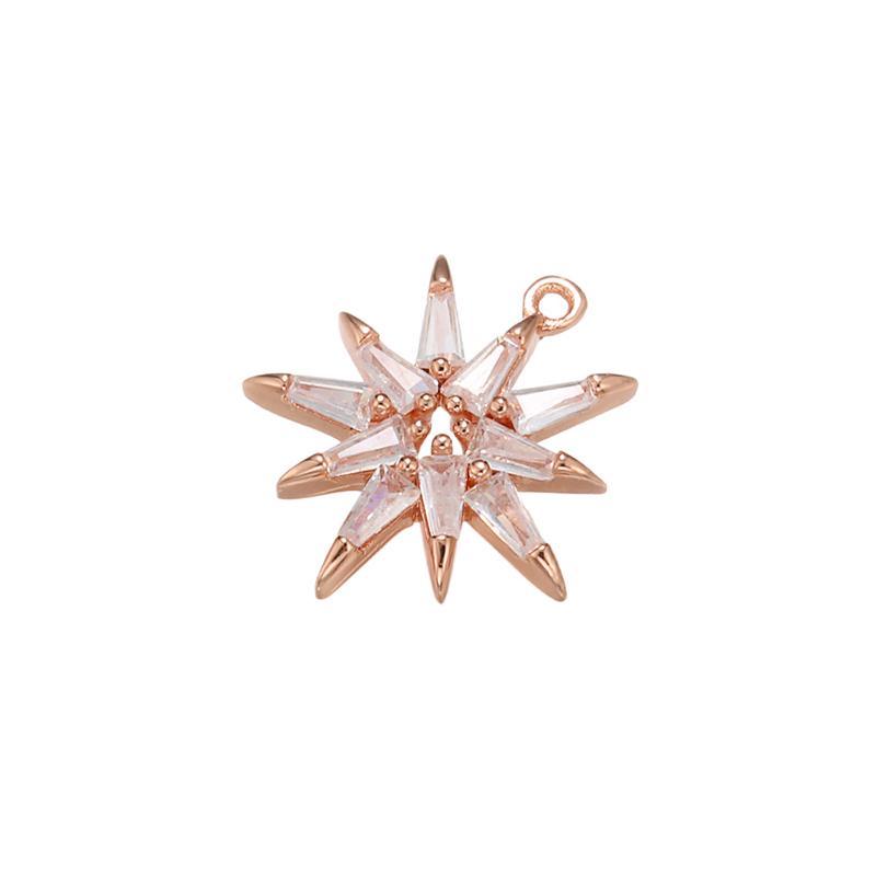 16x17mm Brass Crystal Multi-Angle Star Pendant for Women Handmade DIY Jewelry Accessories Making Findings Model:VD608