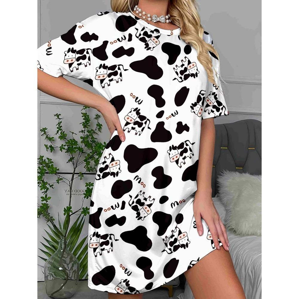 Summer Women T-Shirt Dress Plus Size Casual Dove of Peace NO.23 Printed Lady Short Sleeve Pullover Dresses Women Clothing