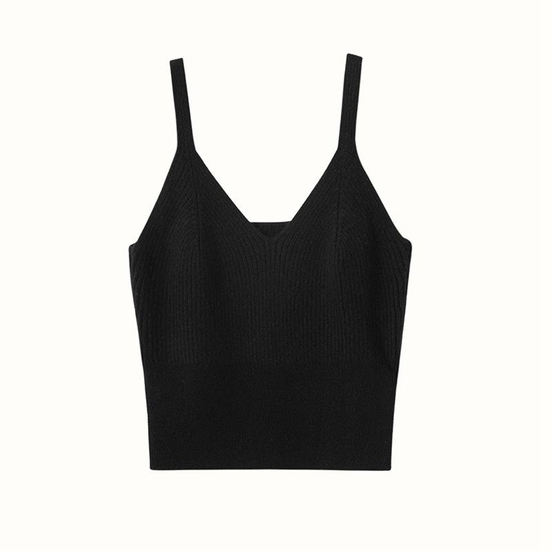 U-Neck Cashmere Camisole: Stylish Women's Knitted Tank Pullover for Autumn/Winter