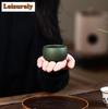 Lote de 2 tazas de té de arcilla morada antiguas, hechas a mano, portátiles, pequeñas, personales, chinas, Zisha, Kung Fu, 50 ml