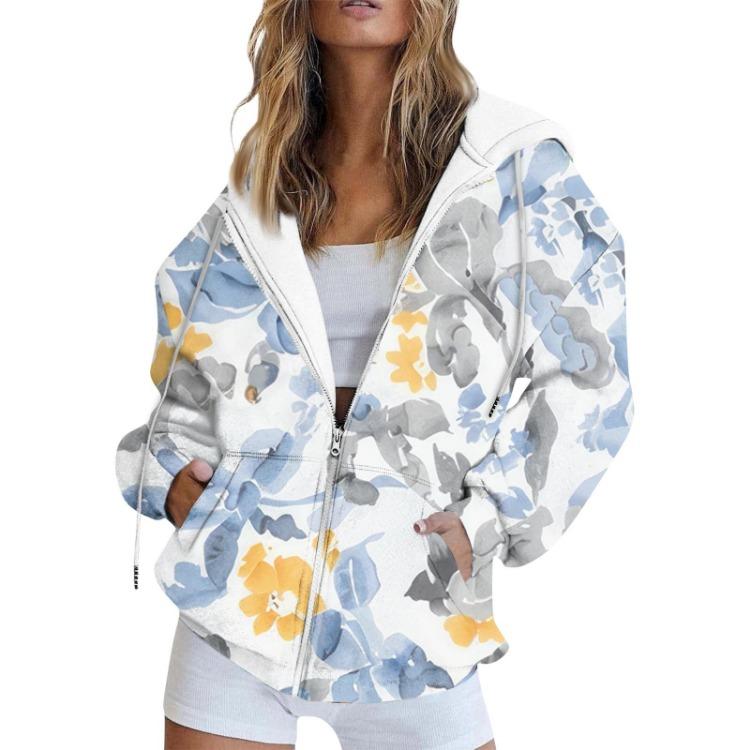 Women Oversized Zip Up Hoodie Long Sleeve Casual Sweatshirts Fall Fashion Jackets Outfits