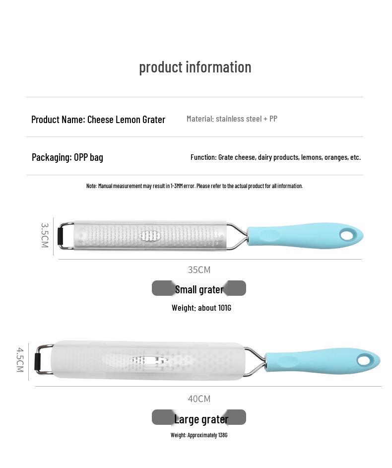 Stainless Steel Cheese & Lemon Zester Grater Peeler Tool