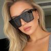 Nouveaux Lunettes de Soleil Carrées Surdimensionnées Populaires Mode Rétro Homme Femme Mode Extérieur Miroir Oculos