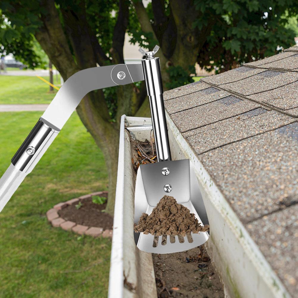 Roof Gutter Scoop Stainless Steel Cleaning Shovels Multifunctional Gutter Cleaning Tools for Roof Garden Ditch Household Gutters