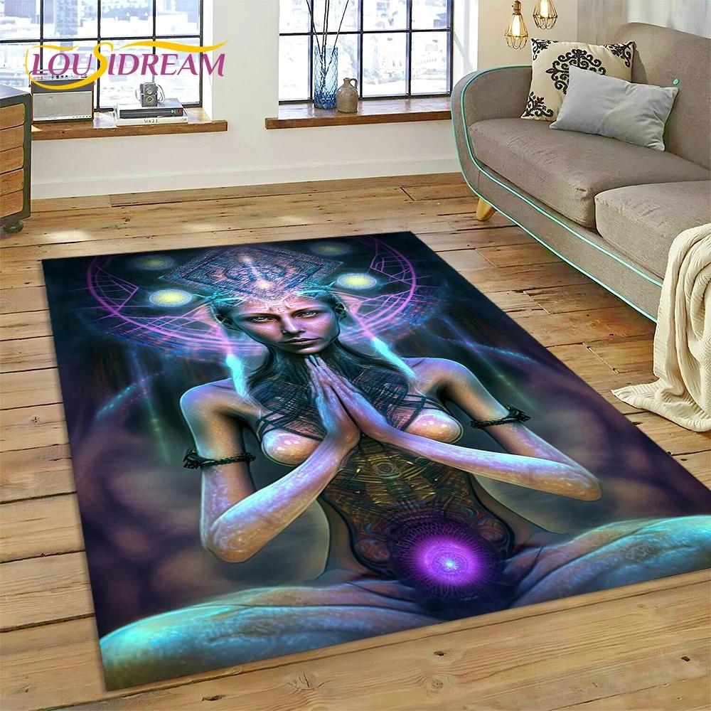 

Naturalize Yoga Zen Meditation Rainbow 7 Chakra Carpet Rug for Home Living Room Bedroom Sofa Doormat Decor,Area Rug Non-slip Mat 40x60cm
