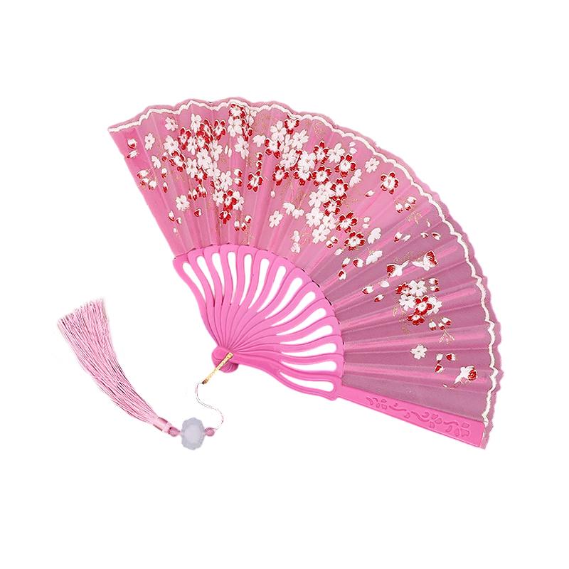 1PC Ancient Style Photography Folding Dance Performance Fan Elegant Plum Blossom Gift Plastic Classica New Chinese Style Colorful