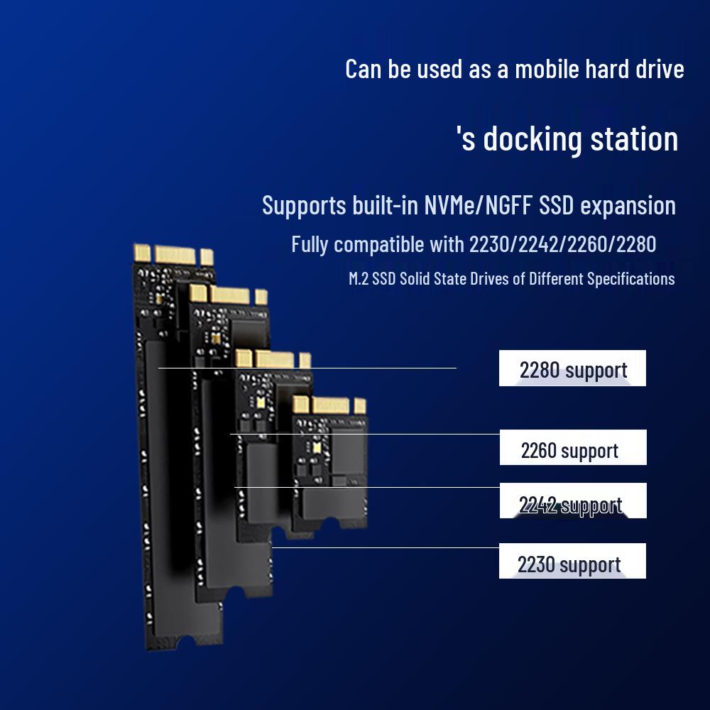 M2 Dual Protocol Type-C Docking Station with HDMI 2.0 and USB Hub for Laptop Expansion