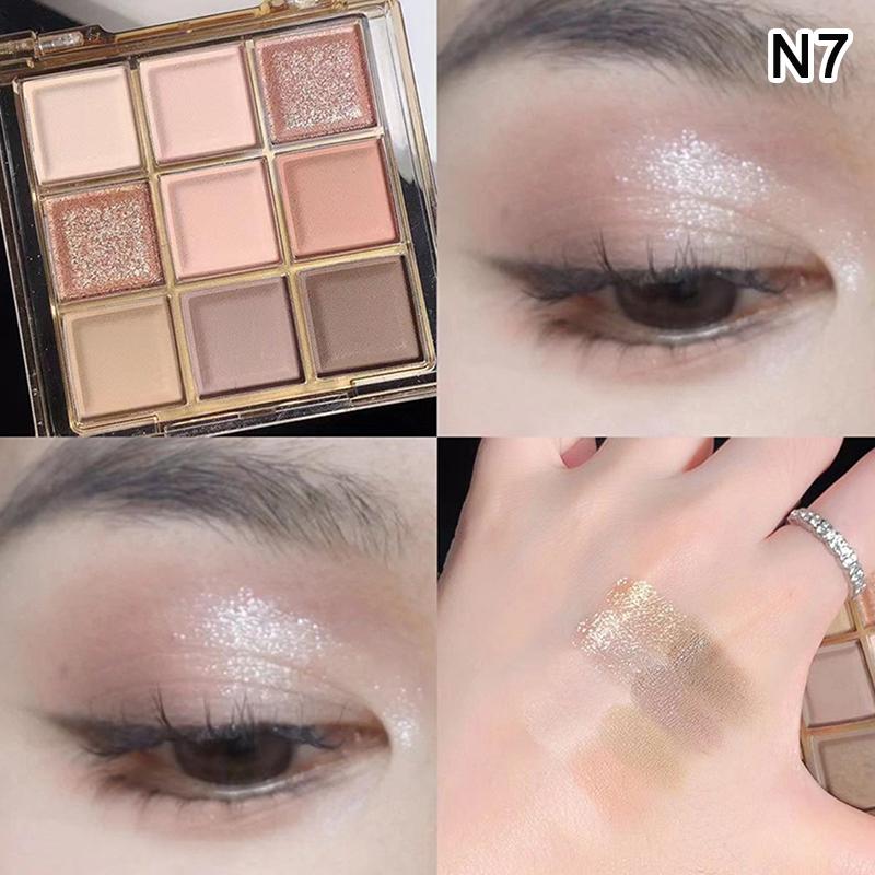 

Dikalu Spring And Summer New Eyeshadow Palette Oh Rosy Nine Palace Grid Auto Focus Low Saturation Smoke Powder Rose Plate 7